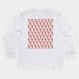 Ice Cream Pattern - White Kids Long Sleeve T-Shirt